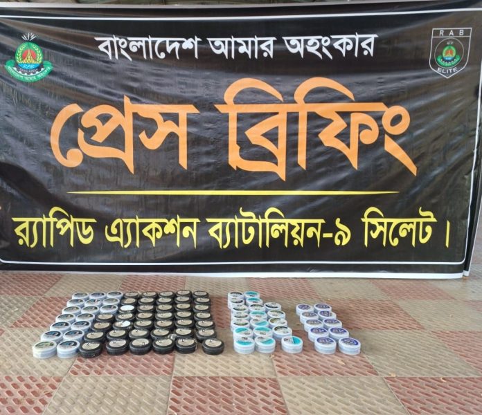 সিলেটে র‍্যাব-৯ এর অভিযানে ১১৬ বোতল মদ সহ ৩জন ব্যবসায়ী গ্রেফতার